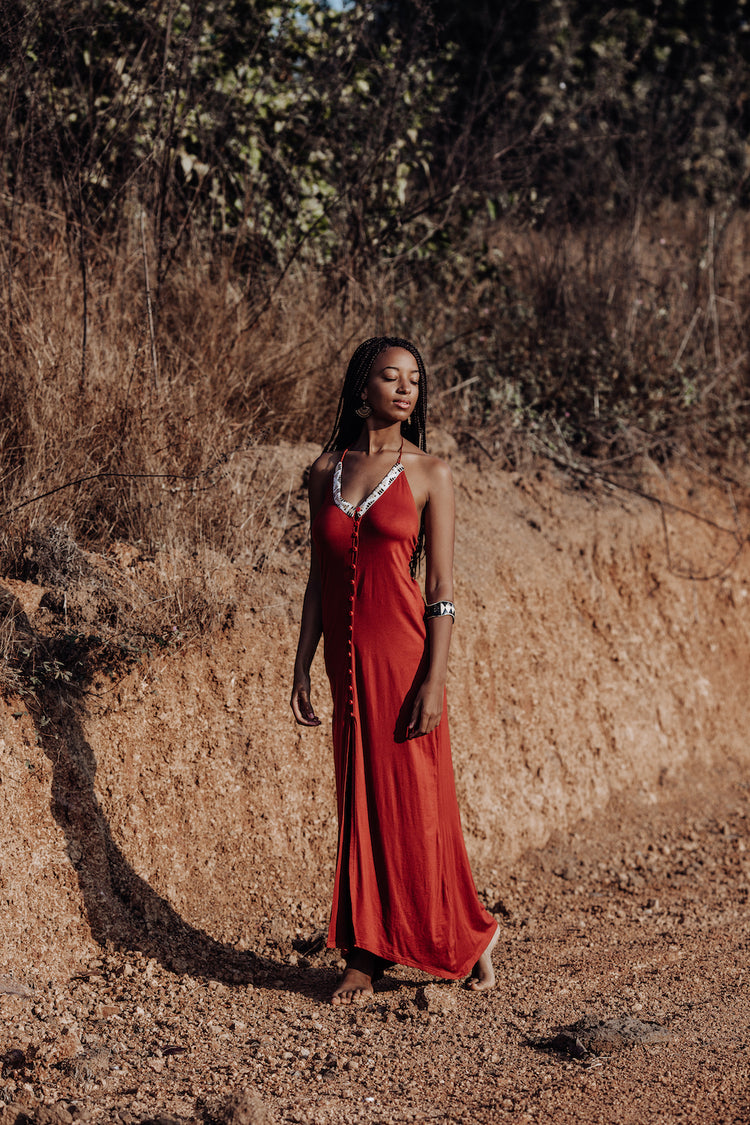 Kai Dress - Rusty Red