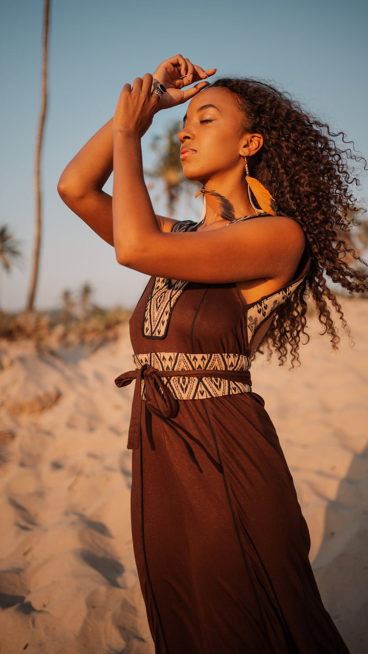 The Nalaya Dress - Brown
