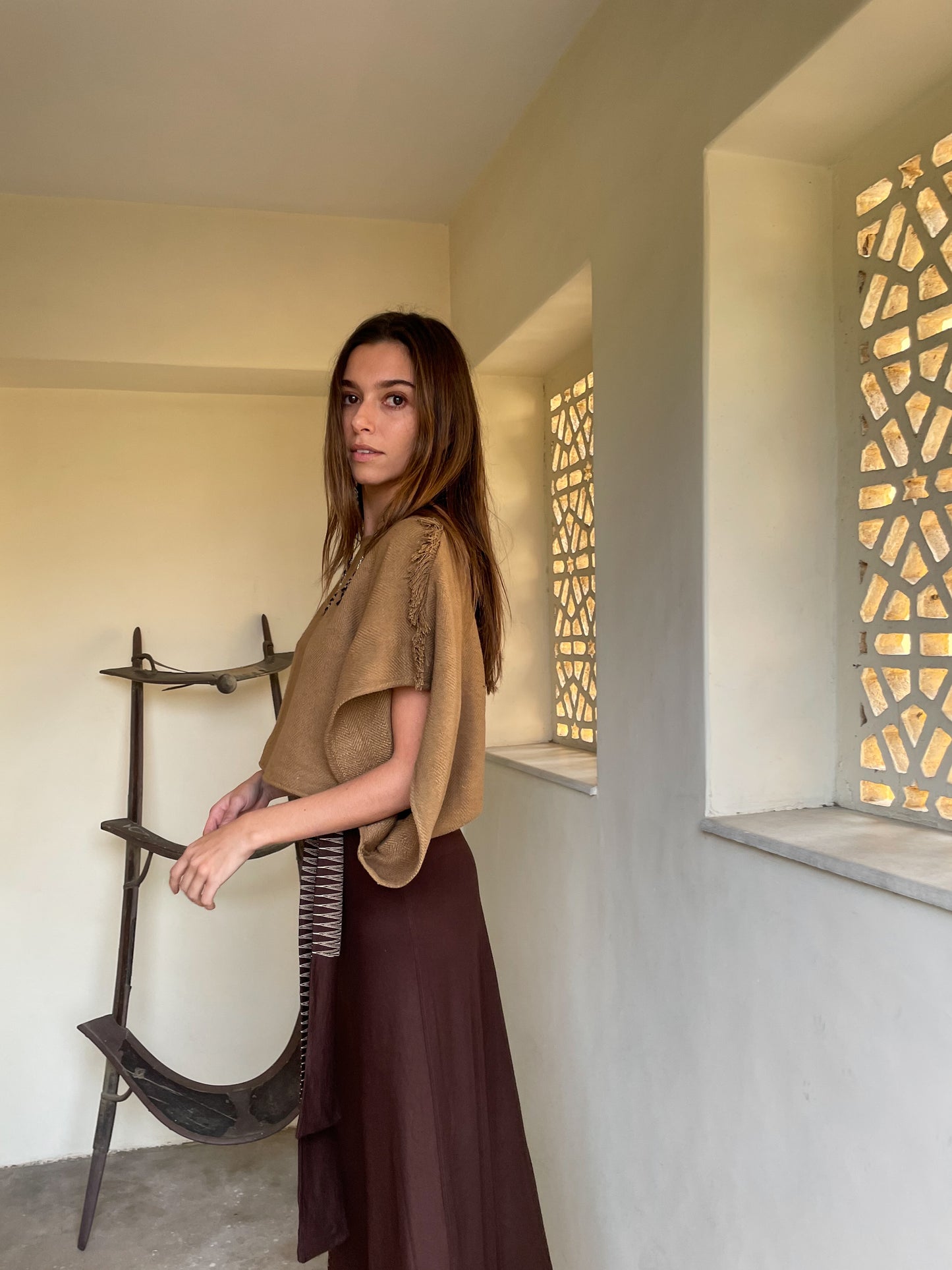 Viento Woven Top - Brown