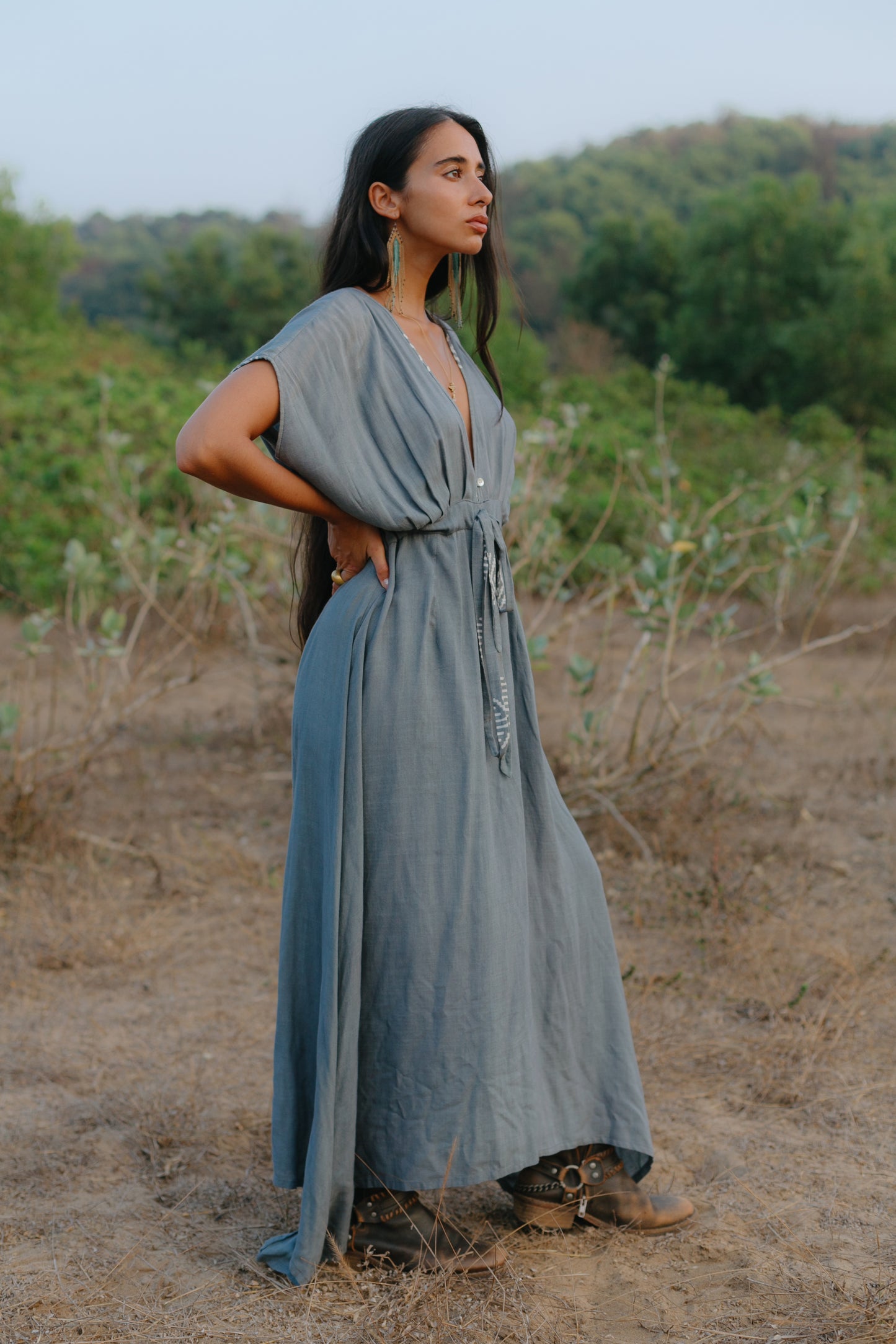 The Willow Dress - Dusty Blue