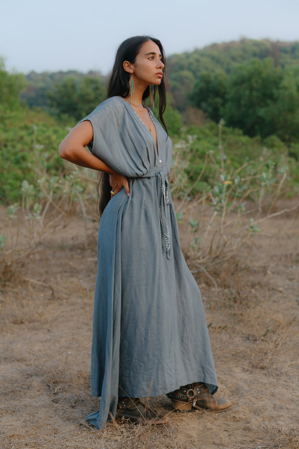 The Willow Dress - Dusty Blue
