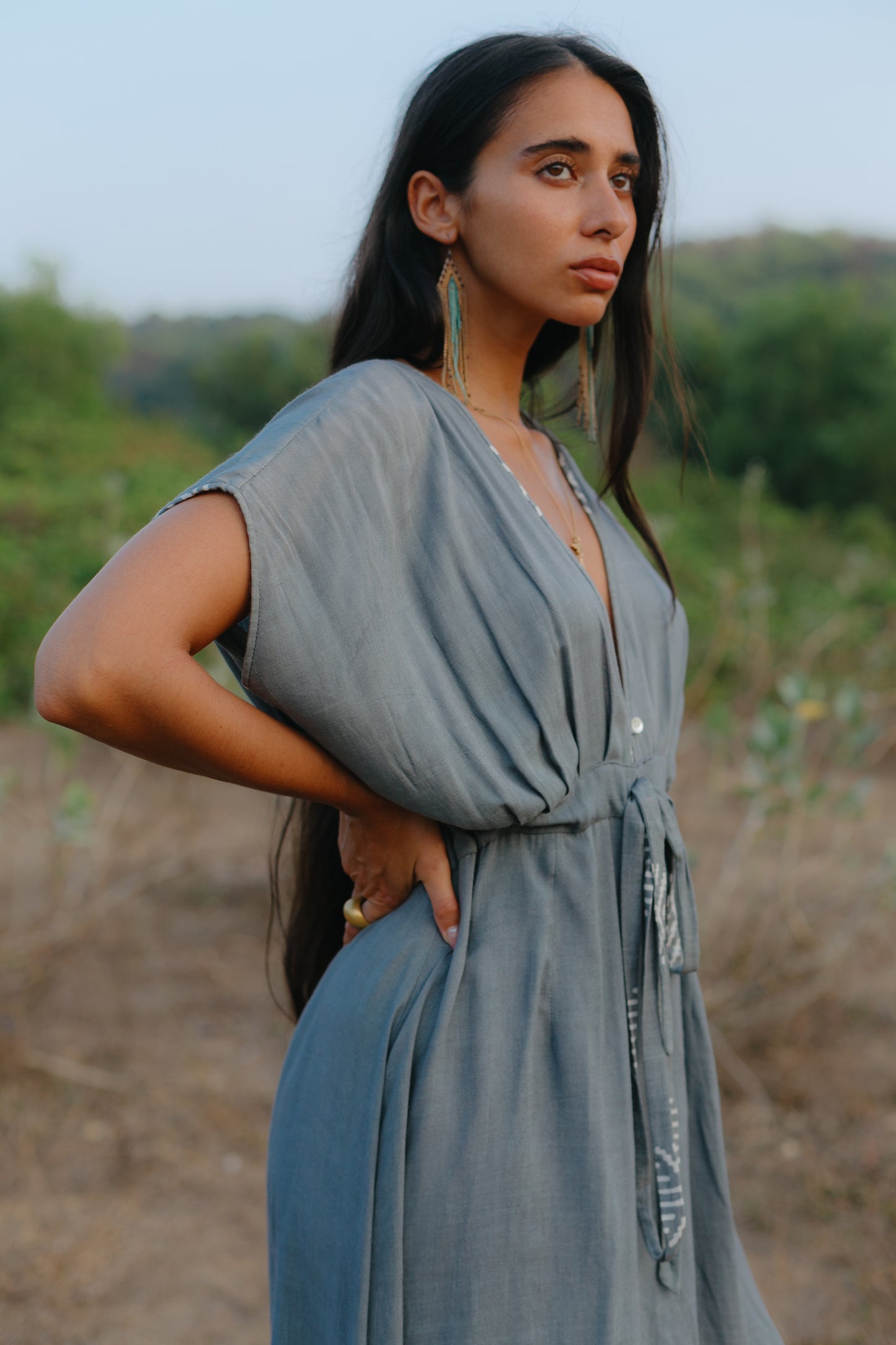 The Willow Dress - Dusty Blue