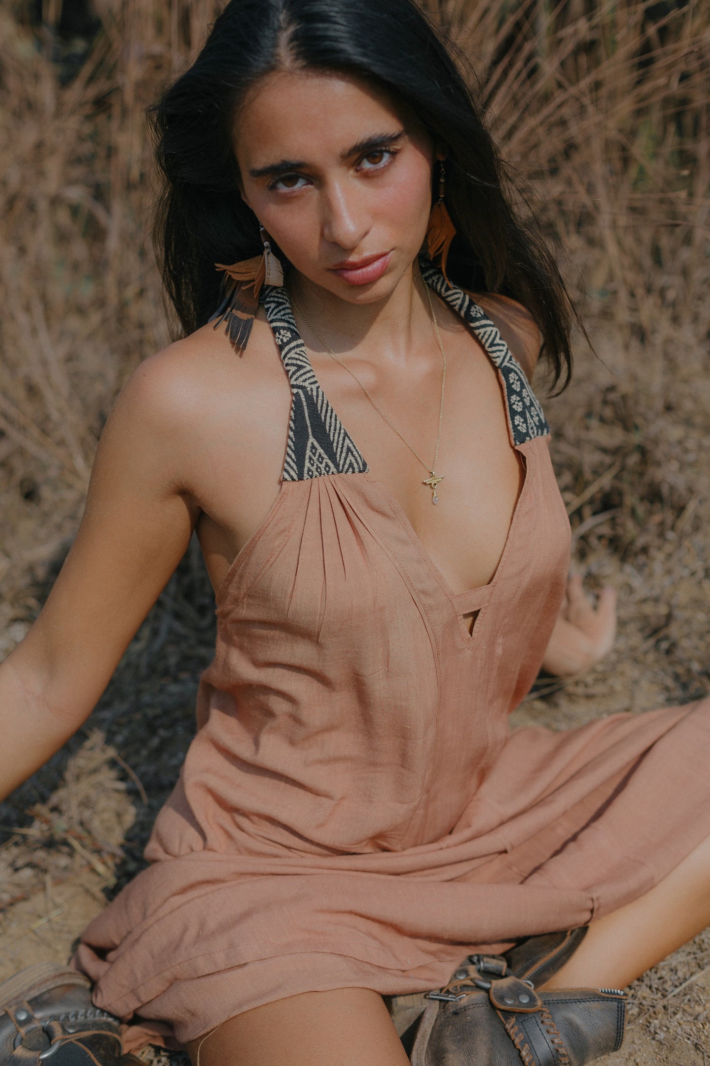 The Amanzi Dress - Dusty Light Brown