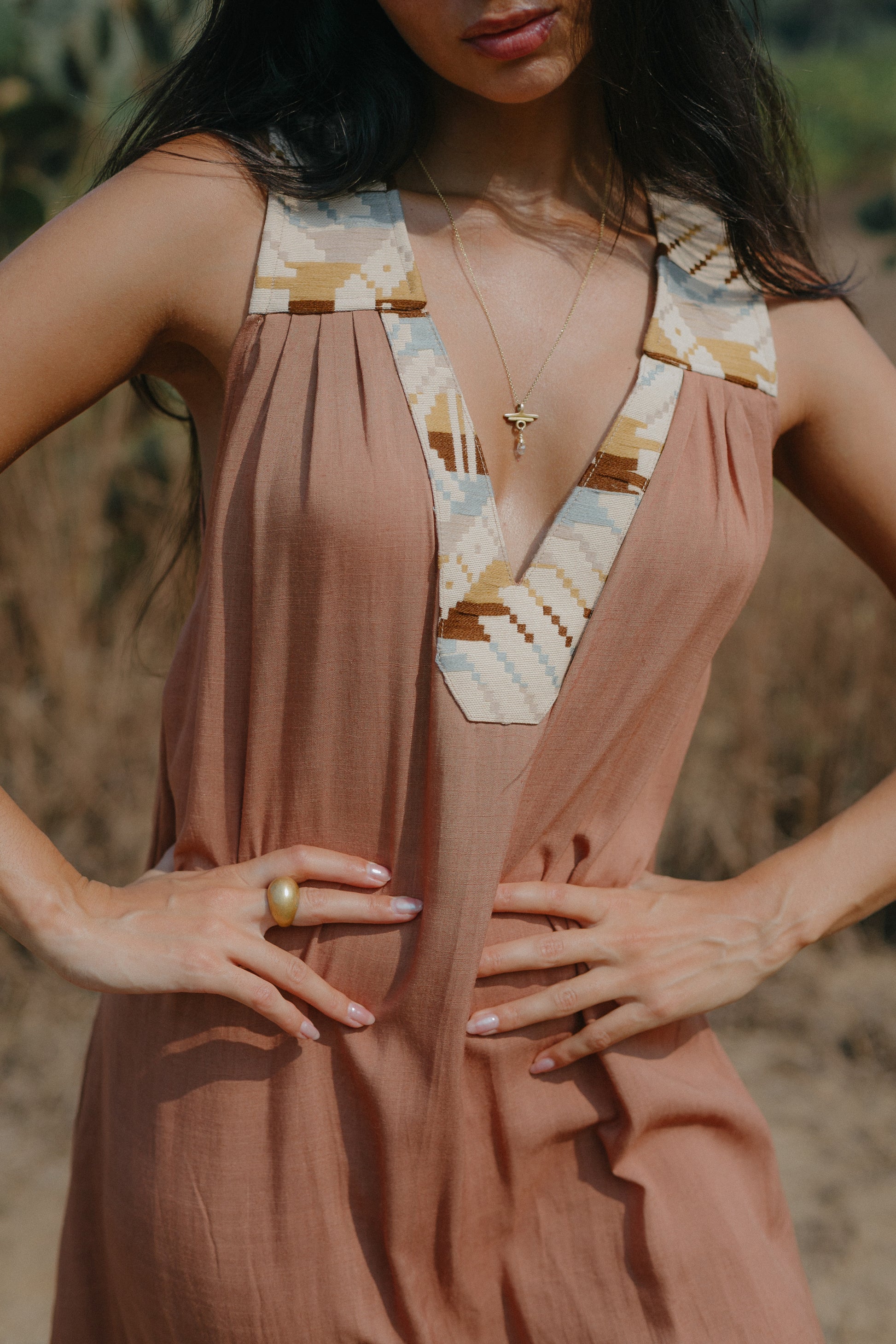 Mona dress Dusty light brown A M A N Z I Mona dress Dusty light brown A M A N Z I