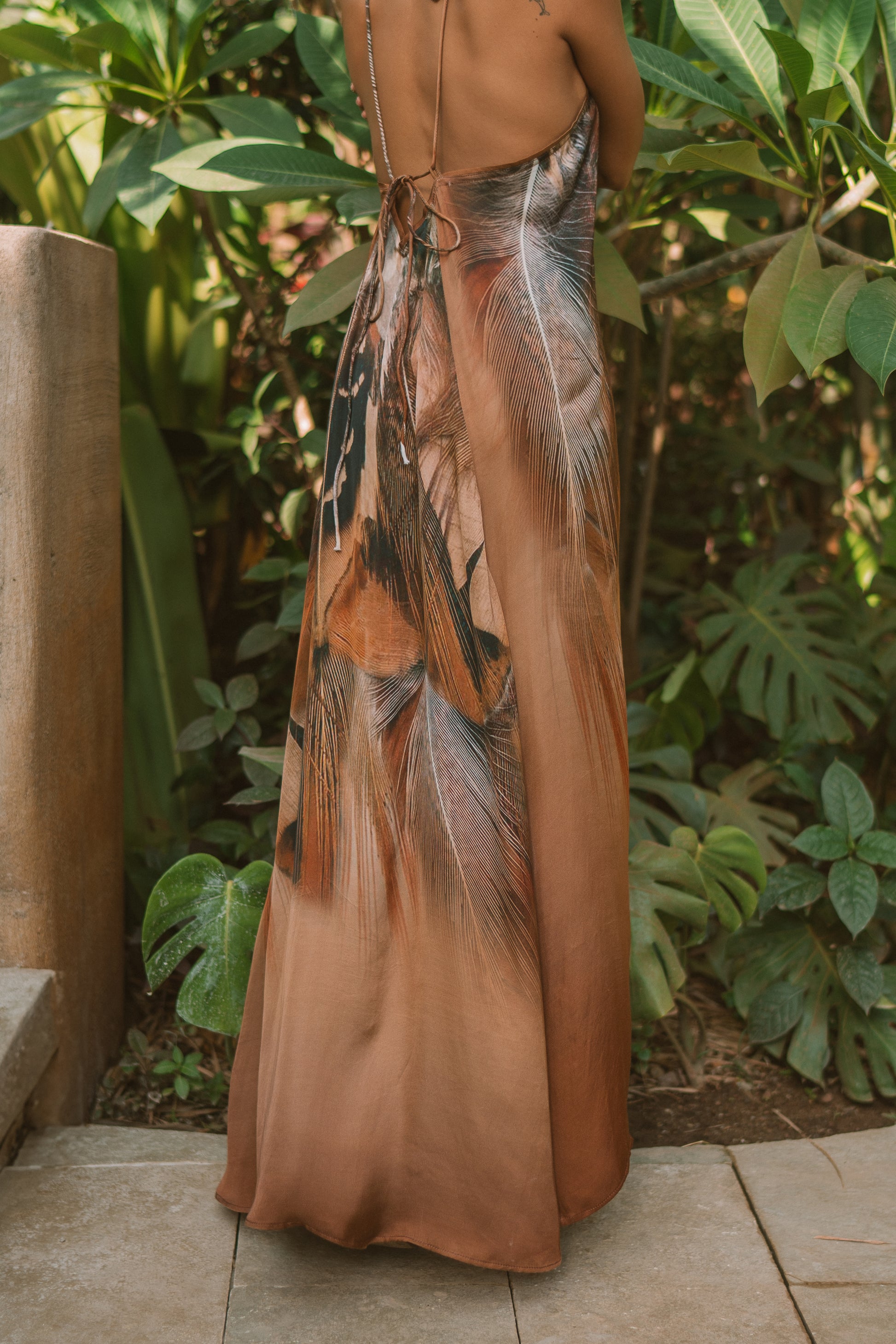 silk dress rust Bella and Bloom Boutique