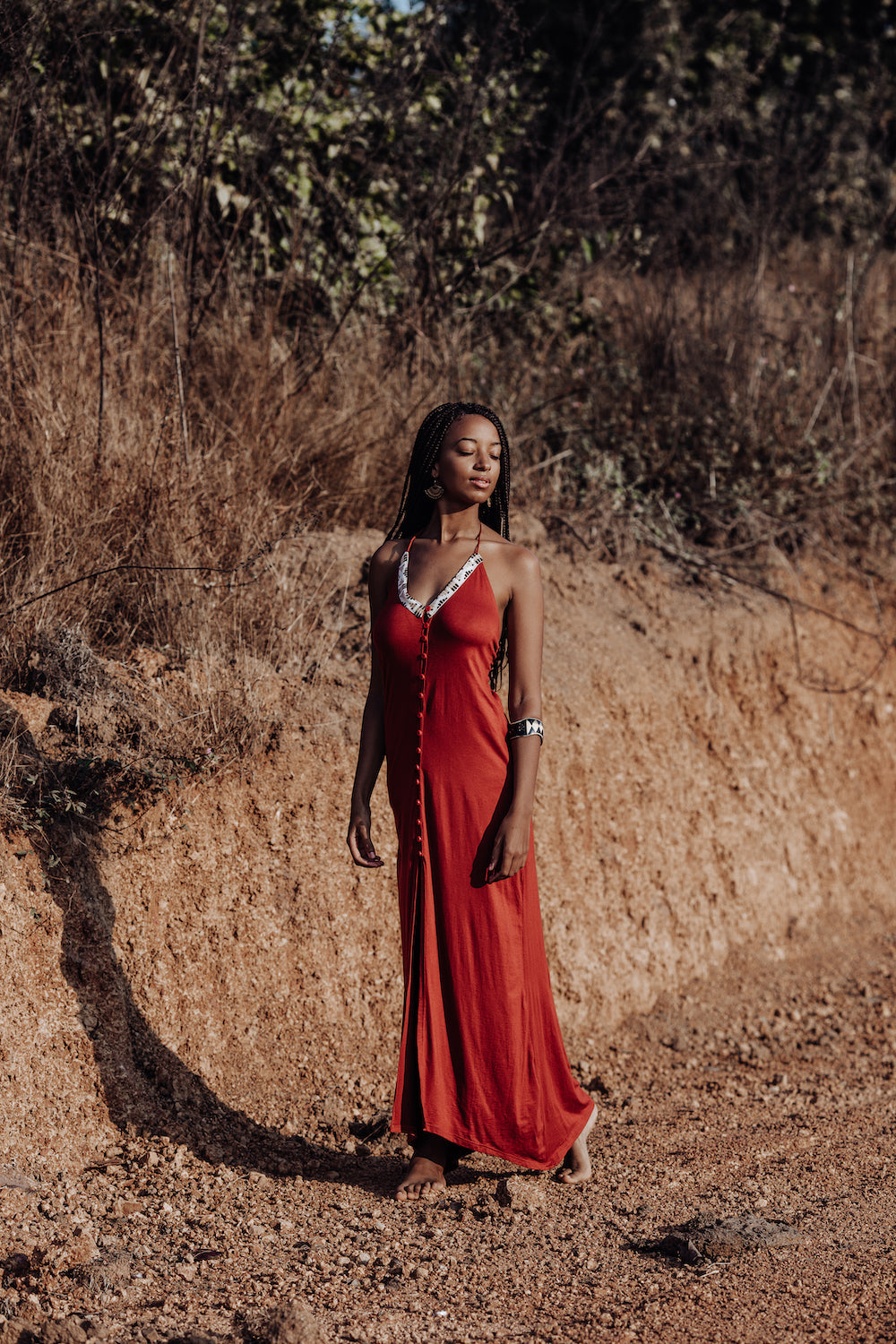 Kai Dress - Rusty Red