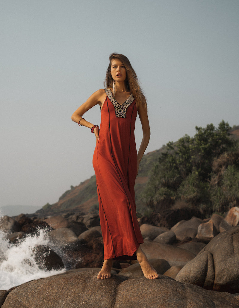 The Nalaya Dress - Rusty Red