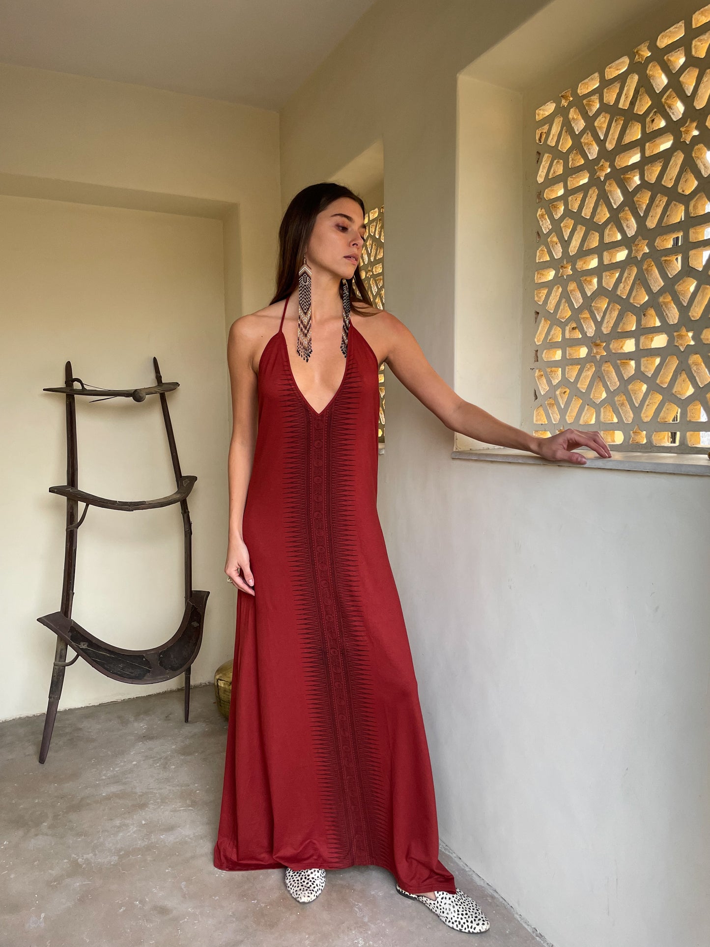 Luna Dress - Rusty Red
