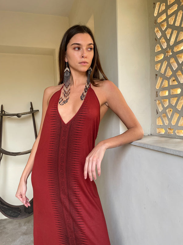 Luna Dress - Rusty Red