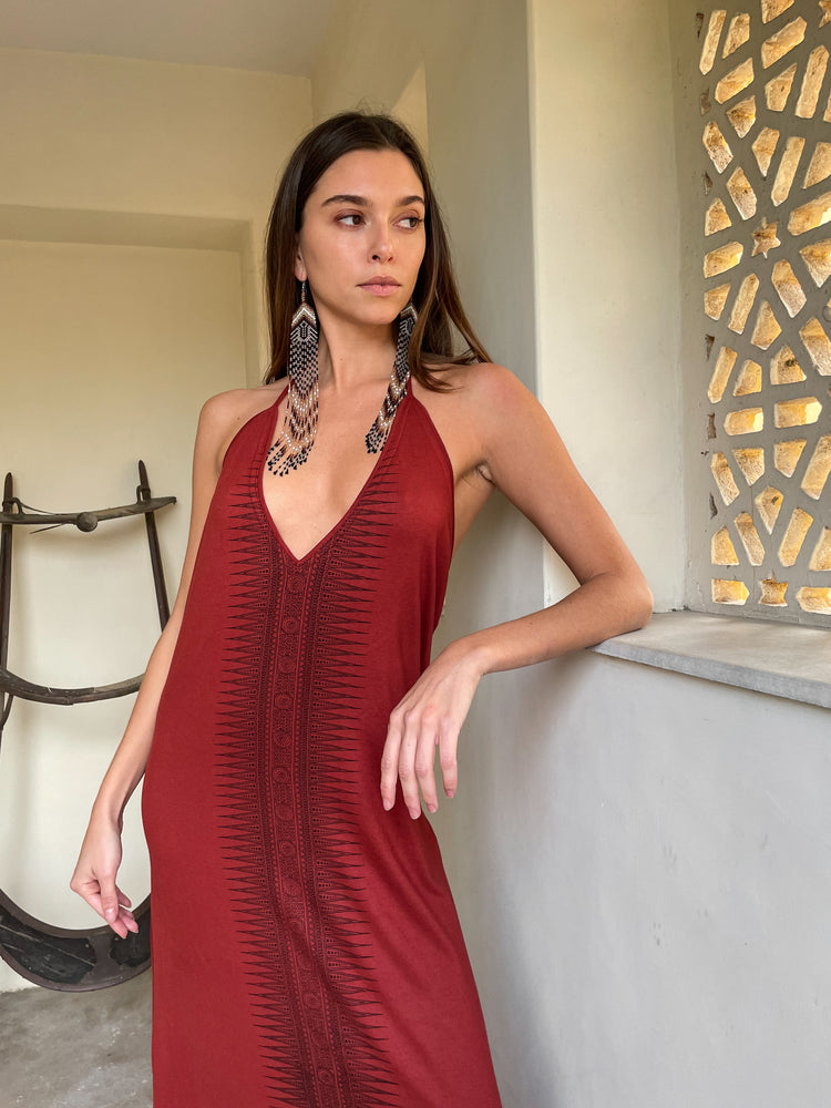 Luna Dress - Rusty Red